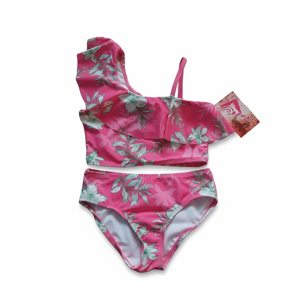 Kanu Surf Girls Julia upf 50+Beach Sport one Shoulder Tankini Two Piece Swimsuit